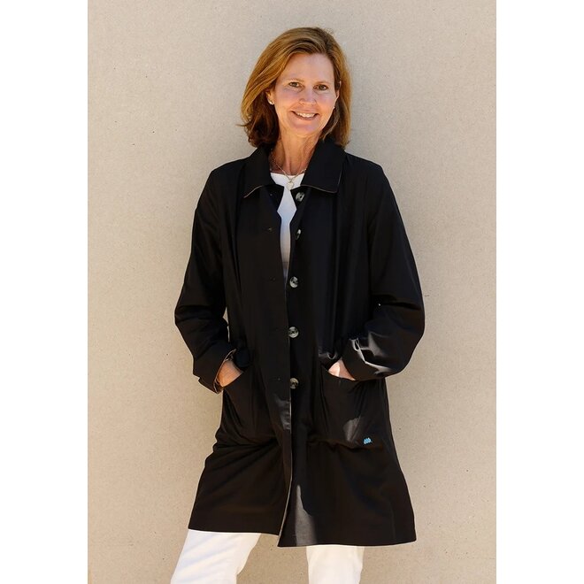 Black & Camel Rain Trench Coat