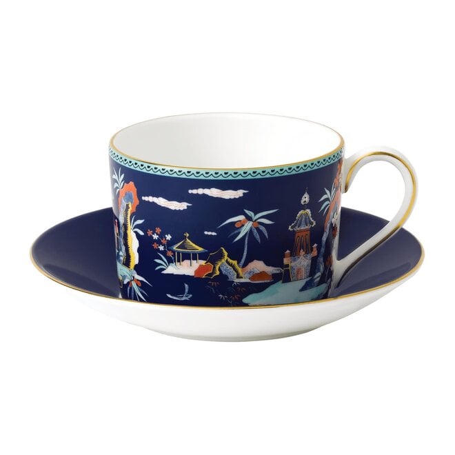 Wonderlust Blue Pagoda Teacup & Saucer