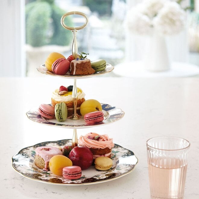 100 Years of Royal Albert 3 Tier Cake Stand (English Chintz, Regency & Duchess)