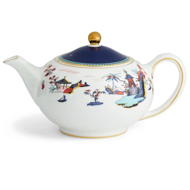 Wonderlust Blue Pagoda 3 Piece Set (Teapot, Creamer & Sugar)