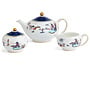 Wonderlust Blue Pagoda 3 Piece Set (Teapot, Creamer & Sugar)
