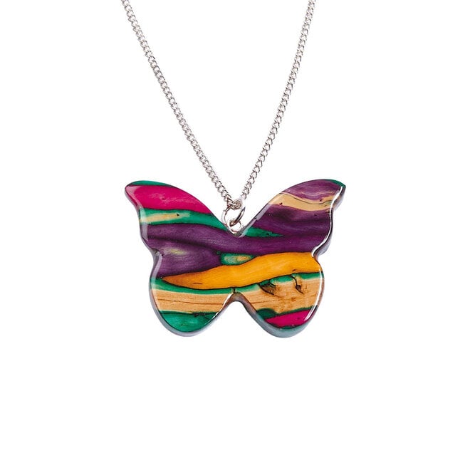 Butterfly Heather Pendant Necklace