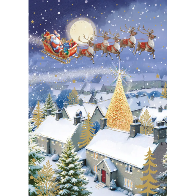 Sleigh Snow Scene Christmas Card