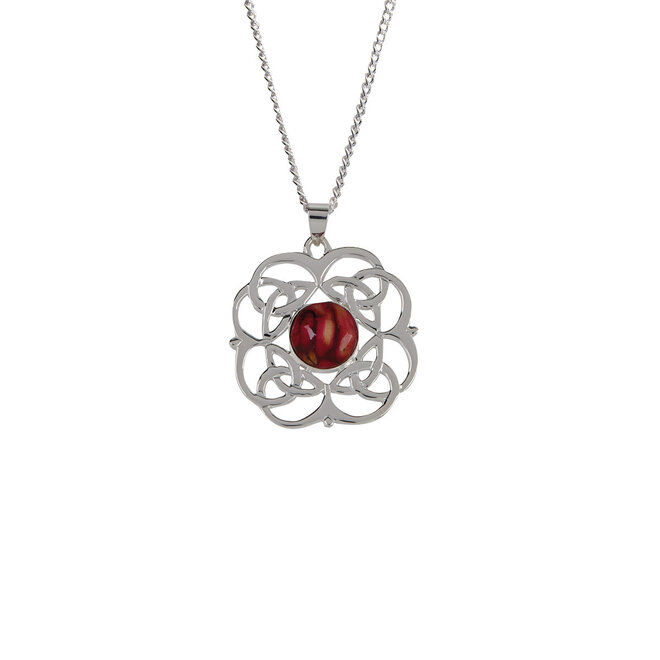 Circle Celtic Silver-Plated Pendant Necklace