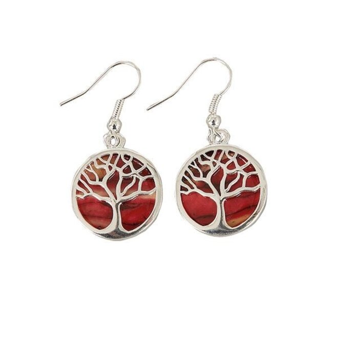 Tree of Life Silver-Plated Drop Earrings