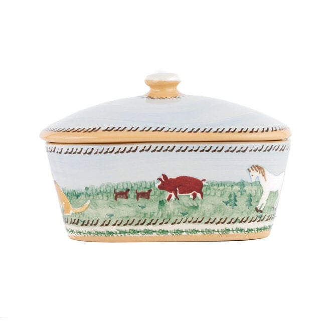 Assorted Animals Landscape Butter Dish