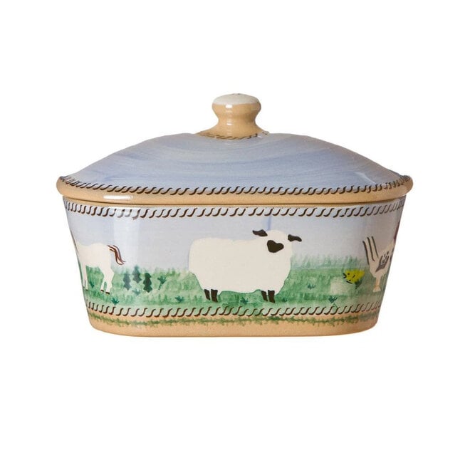 Assorted Animals Landscape Butter Dish