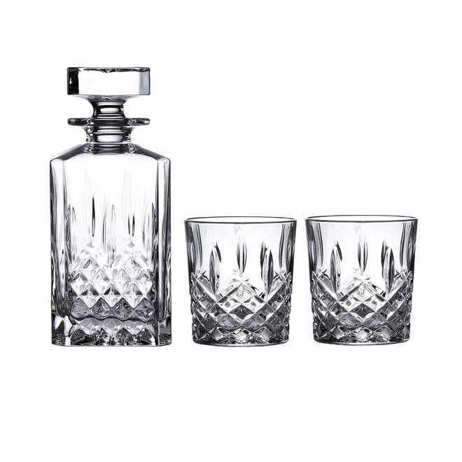 Marquis Markham Double Old Fashioned Glasses & Square Decanter Set