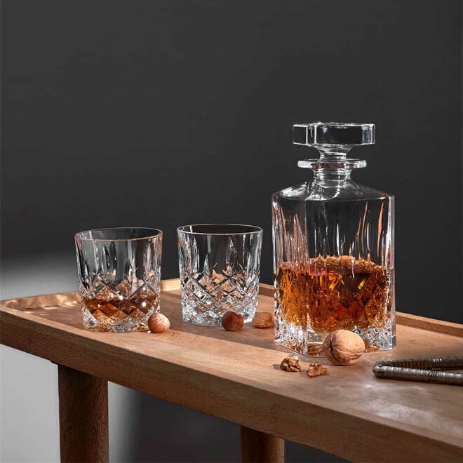 Marquis Markham Double Old Fashioned Glasses & Square Decanter Set