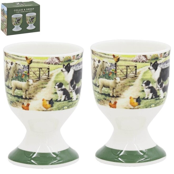 Collie & Sheep Egg Cup Set
