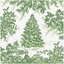 Christmas Tree Toile Sage/White Cocktail Napkins