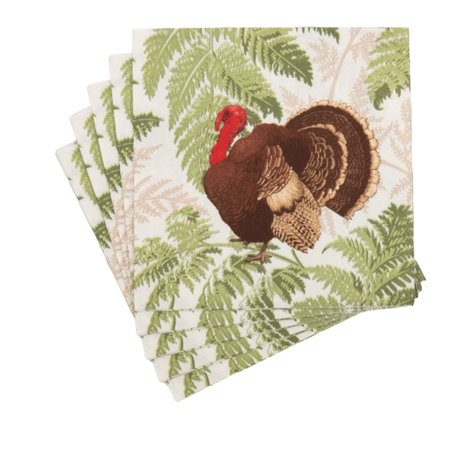 Turkey Among Ferns Luncheon Napkins