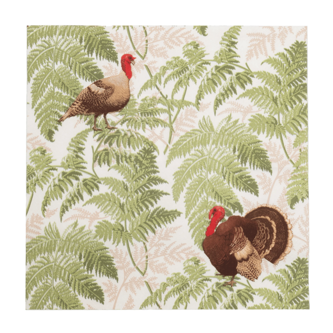 Turkey Among Ferns Luncheon Napkins