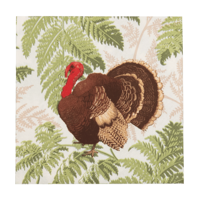 Turkey Among Ferns Luncheon Napkins