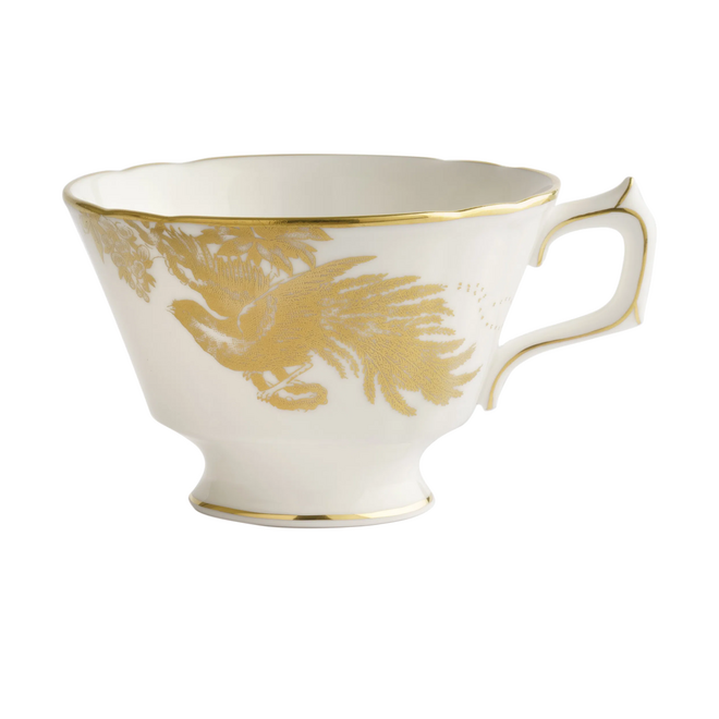 Gold Aves Motif Teacup & Saucer