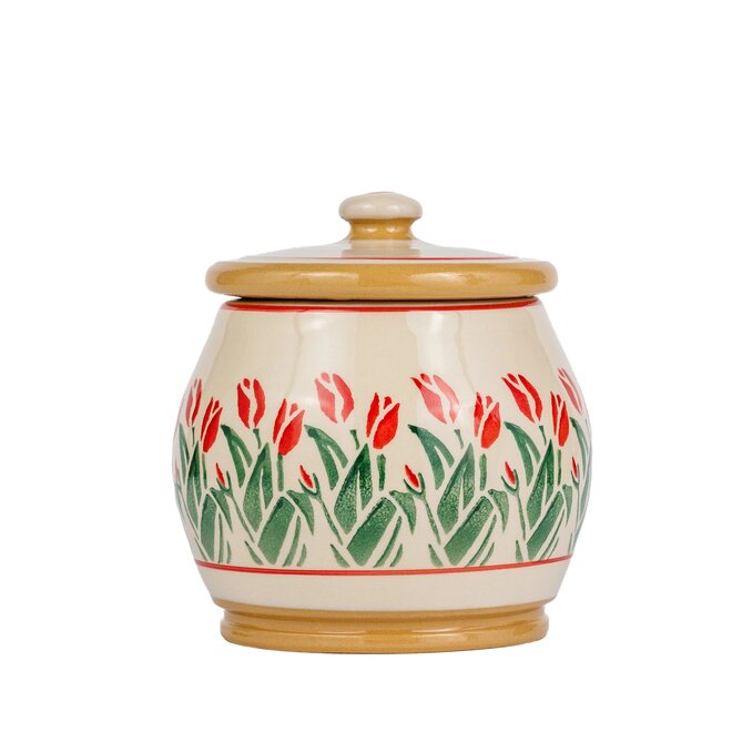 Red Blooms Small Storage Jar