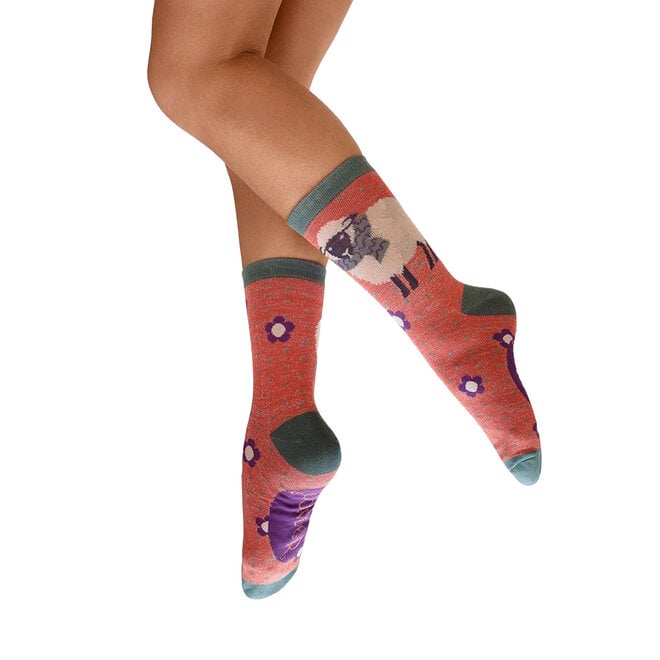 Sheep in a Scarf Glitter Women's Ankle Socks