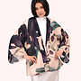 Midnight Orchid Short Kimono Jacket