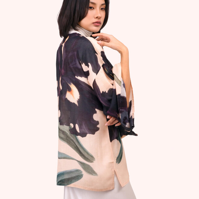 Midnight Orchid Short Kimono Jacket