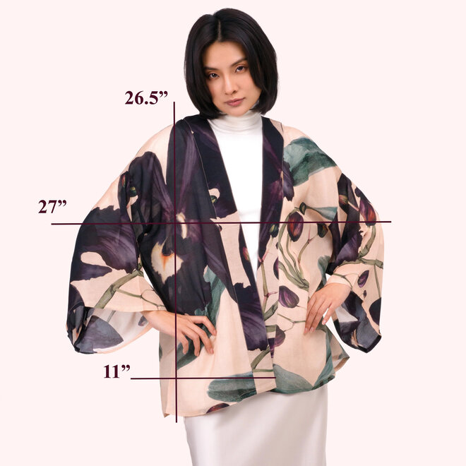 Midnight Orchid Short Kimono Jacket
