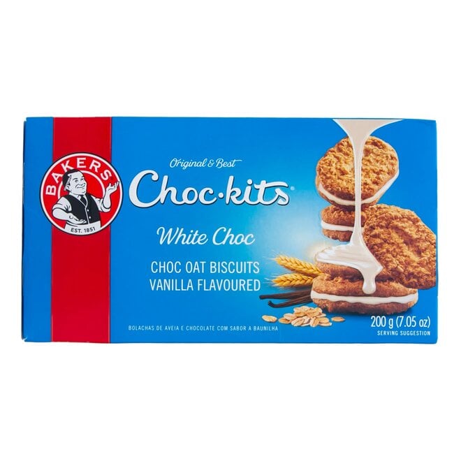 Bakers Choc-Kits White Chocolate Biscuits