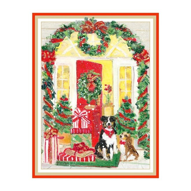 Open Door With Dogs Boxed Christmas Cards