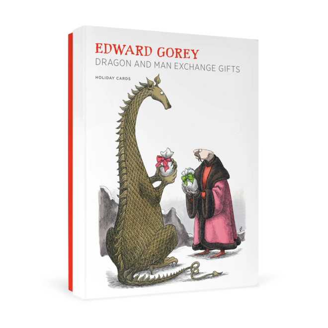 Edward Gorey: Dragon and Man Exchange Gifts Christmas Cards