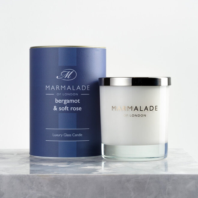 Bergamot & Soft Rose Glass Candle