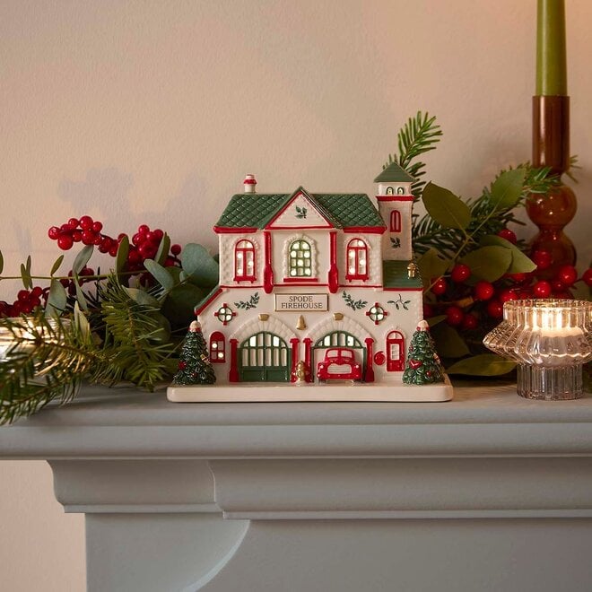 Christmas Tree Village LED Fire Station