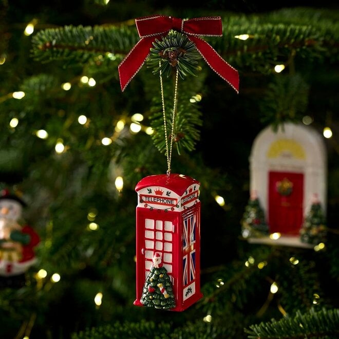 Christmas Tree Red Phone Box Ornament