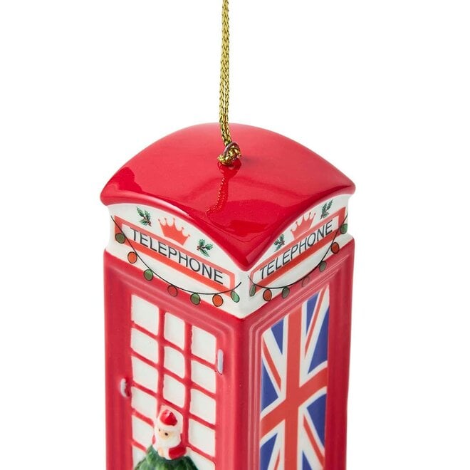 Christmas Tree Red Phone Box Ornament