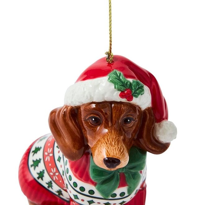 Dachshund in Christmas Jumper Ornament