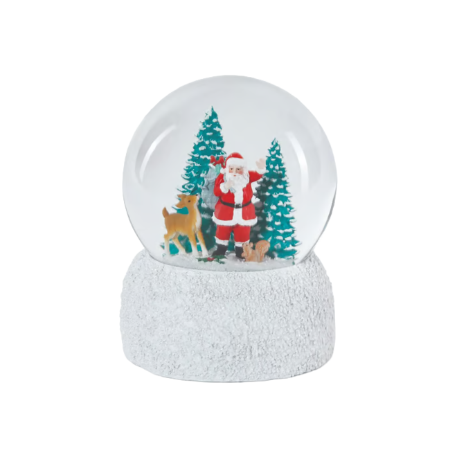 Santa with Reindeer Snow Globe