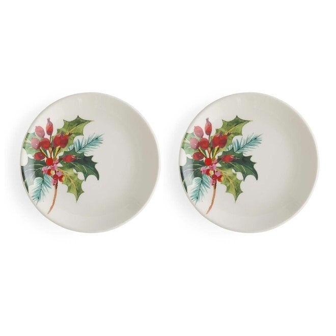 Botanic Garden Christmas Holly Bread Plate Set