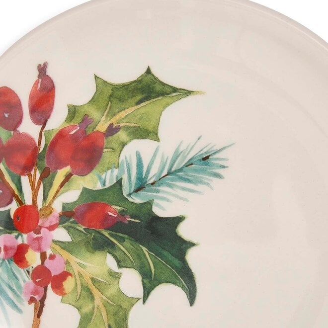 Botanic Garden Christmas Holly Bread Plate Set