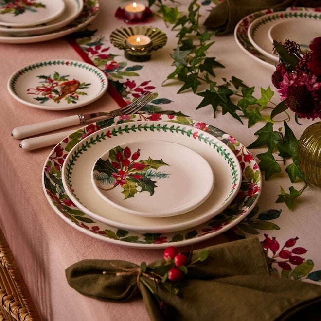 Botanic Garden Christmas Holly Bread Plate Set