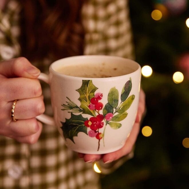 Botanic Garden Christmas Holly Latte Mug
