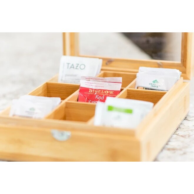 9 Compartment Bamboo Tea Box With Window