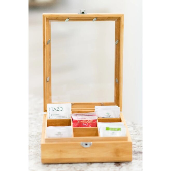 9 Compartment Bamboo Tea Box With Window