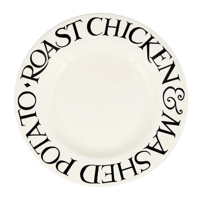 Black Toast Roast Chicken Dinner Plate
