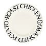 Black Toast Roast Chicken Dinner Plate