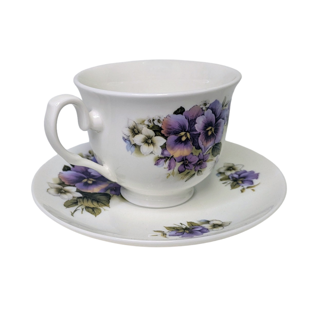 Adderley Ceramics Pansy Teacup & Saucer