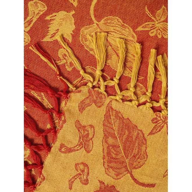 Mushroom Jacquard Tablecloth Gold & Rust - 60" x 90"