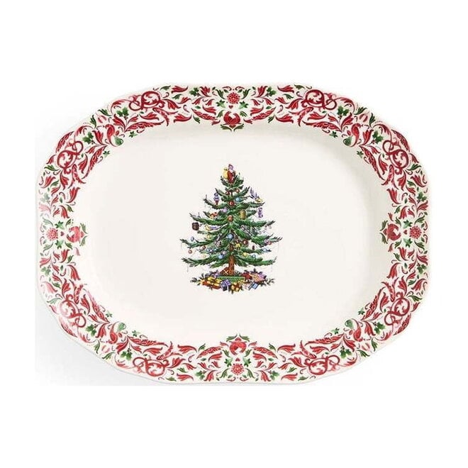 Christmas Tree Yuletide Rectangular Serving Tray