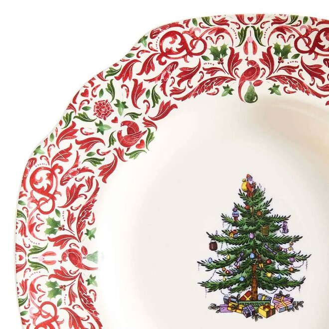 Christmas Tree Yuletide Scalloped Plate