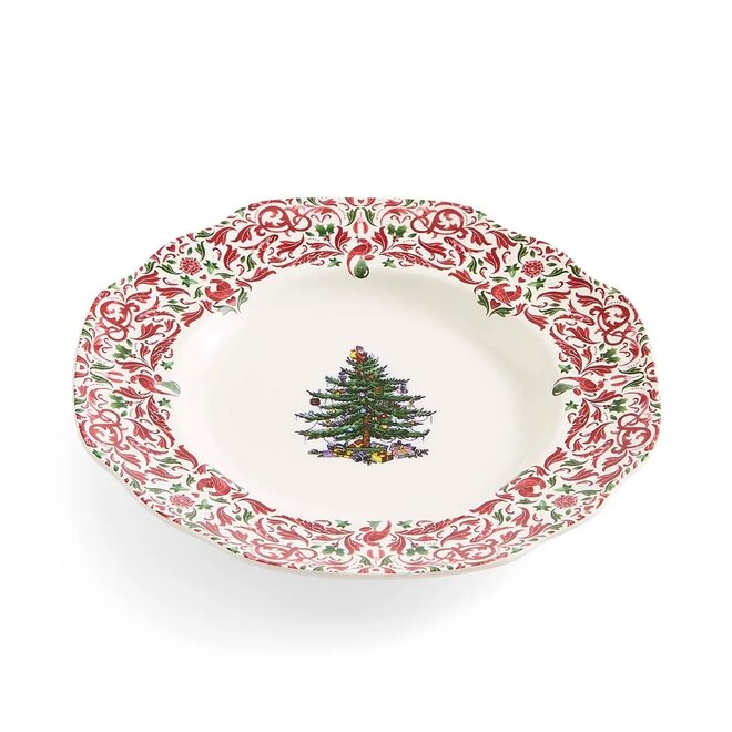 Christmas Tree Yuletide Scalloped Plate