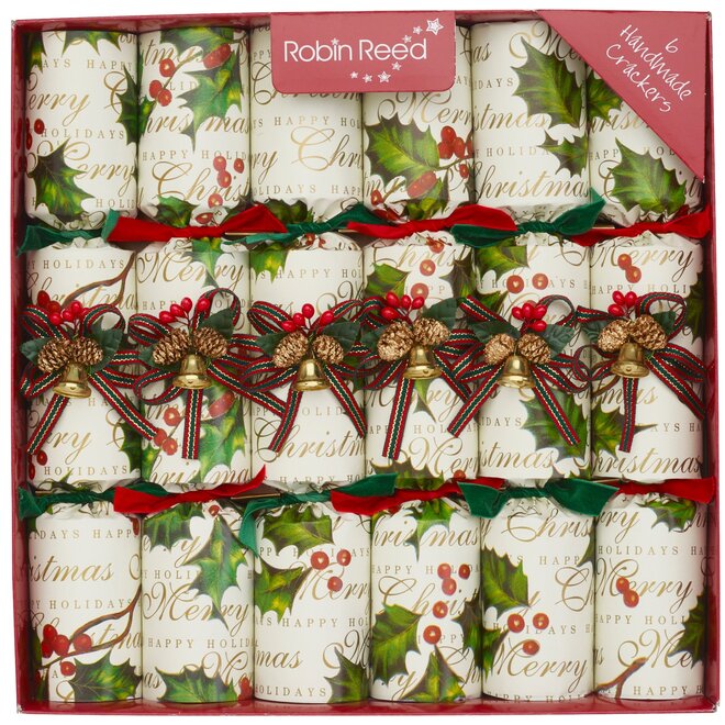 Holly Bells Christmas Crackers (Box of 6)