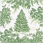 Christmas Tree Toile Sage Luncheon Napkins