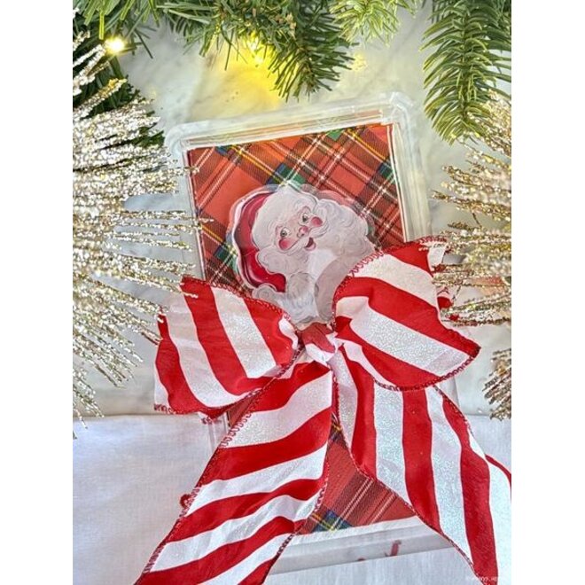 Santa Tartan Hostess Napkin & Caddy Set