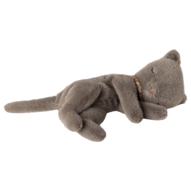 Sleeping Kitten Plush, Small - Grey